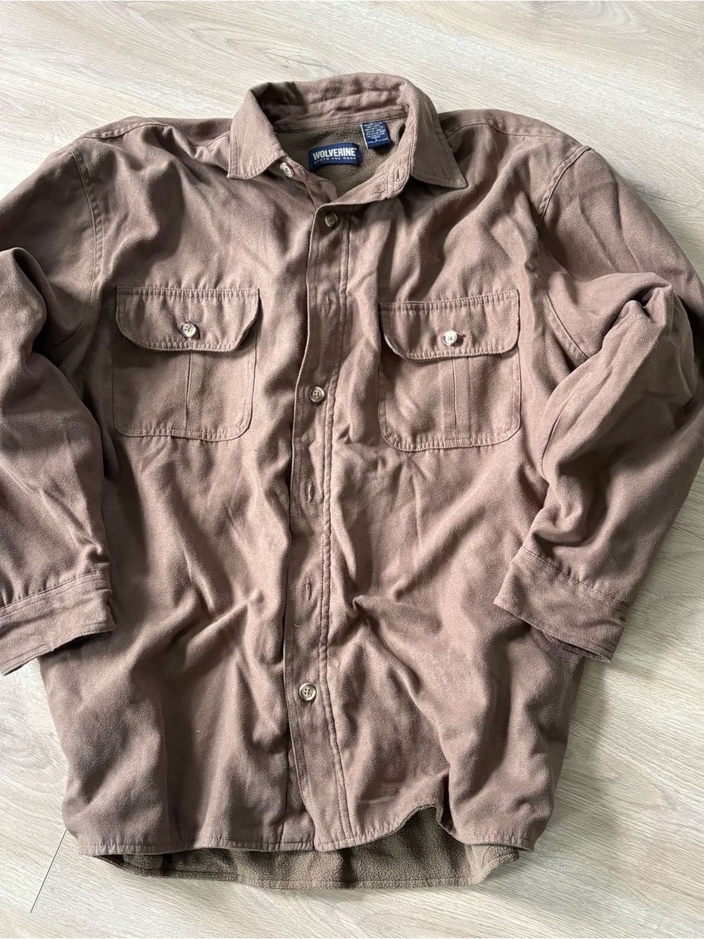 Wolverine Faux suede fleece jacket M brown